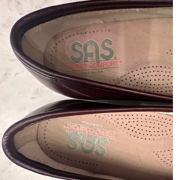 SAS Simplify Everyday Moccasin Loafer Antique Wine Women Sz 9.5N Leather Comfort - Picture 3 of 7